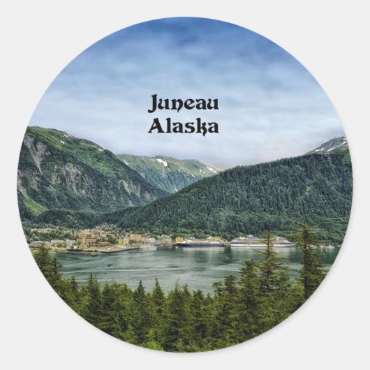 Sticker Rond Juneau (Alaska) (Devant)