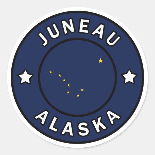 Sticker Rond Juneau Alaska (Devant)