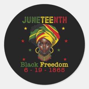 Sticker Rond Junetdix États-Unis Afrique-Amérique Melanin Black
