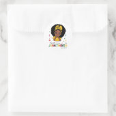 Sticker Rond JunetDix Fille Afro Femme Noire (Sac)