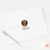 Sticker Rond JunetDix Fille Afro Femme Noire (Enveloppe)