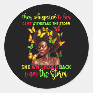 Sticker Rond JunetDix Melanin Fille Black Femmes Afro Black Son