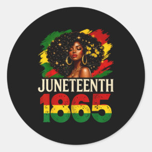 Sticker Rond Juneteenth 1865 femmes noires fierté afro-américai