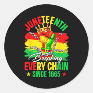 Sticker Rond Juneteenth brisant chaque chaîne depuis 1865 afric