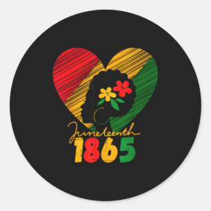 Sticker Rond Juneteenth femmes noires se souvenant de mes ancêt