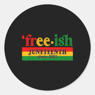 Sticker Rond Juneteenth Free-ish Since 1865 Celebration Black M