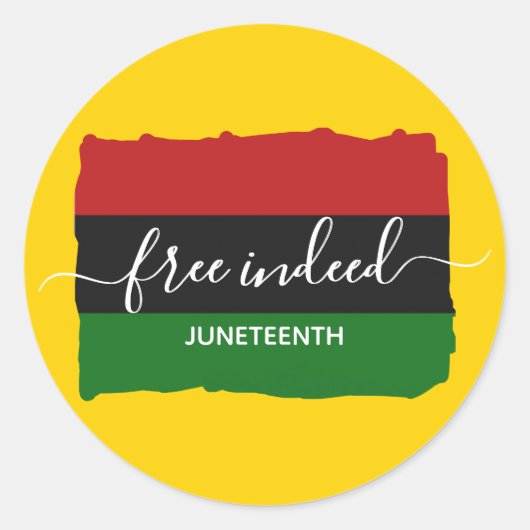 Sticker Rond JUNETEENTH Moderne Vraiment Libre (Devant)
