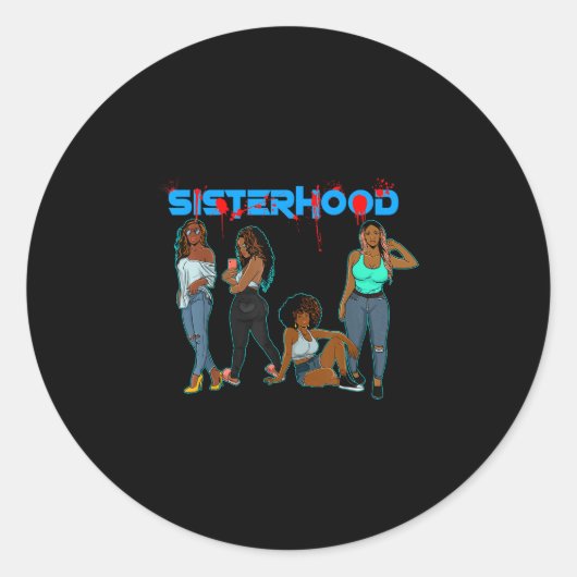 Sticker Rond Juneteenth sororité sœurs amies (Devant)