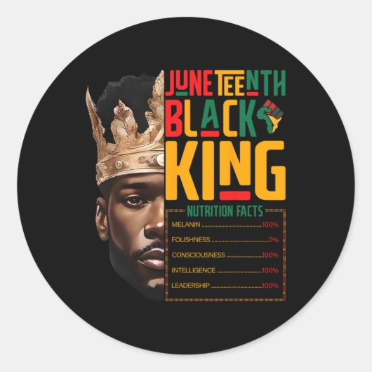 Sticker Rond Junetten Black King Pride African Nutritionfa (Devant)