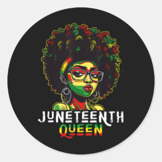 Sticker Rond Junetten Black Melanin Queen Natural Afro Hair W