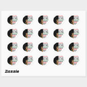 Sticker Rond Junetten Femme noire Afro (Feuille)