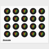 Sticker Rond Junetten Heart Word Cloud Black Freedom Juneteen (Feuille)