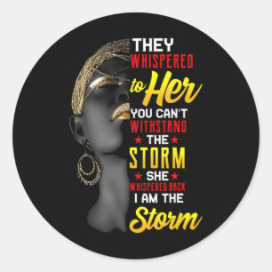 Sticker Rond Junetten Je Suis La Tempête Black Women Historien
