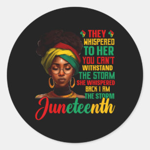 Sticker Rond Junetten Je Suis La Tempête Black Women Historien