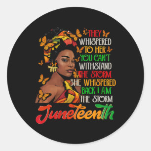 Sticker Rond Junetten Je Suis La Tempête Black Women Historien