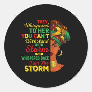 Sticker Rond Junetten Je Suis La Tempête Black Women Historien