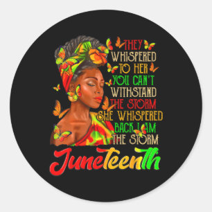 Sticker Rond Junetten Je Suis La Tempête Black Women Historien