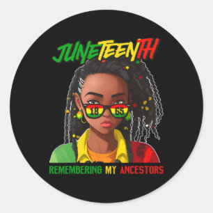Sticker Rond Junetten Loc'd Cheveux se souvenir de mon ancêtre