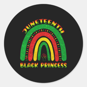 Sticker Rond Junetten Princesse Noire Africaine Cute Wo