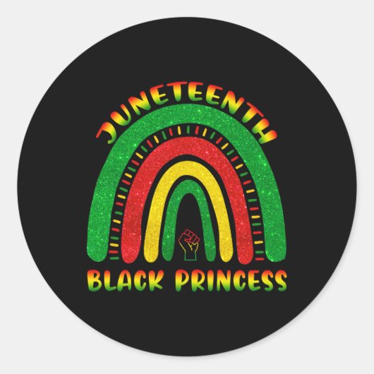 Sticker Rond Junetten Princesse Noire Africaine Cute Wo (Devant)
