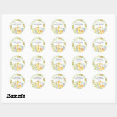 Sticker Rond Jungle Animaux Baby shower Merci Favoriser (Feuille)