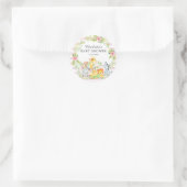 Sticker Rond Jungle Animaux Baby shower Merci Favoriser (Sac)