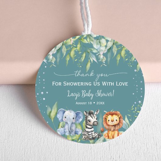 Sticker Rond Jungle Animaux Safari Baby shower