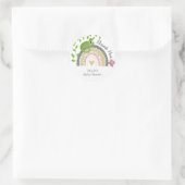 Sticker Rond Jungle, arc-en-ciel et Baby shower Chameleon Merci (Sac)