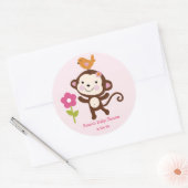 Sticker Rond Jungle Jill/Girl Monkey/Stickers/Cupcake Toppers (Enveloppe)