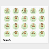 Sticker Rond Jungle Monkey Baby shower / Anniversaire (Feuille)