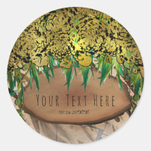 Sticker Rond JUNGLE PARTY Gold Glam Poster de animal Anniversai