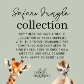 Sticker Rond Jungle Safari Animaux Baby shower garçon
