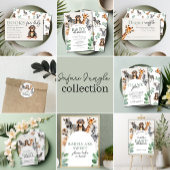 Sticker Rond Jungle Safari Animaux Baby shower garçon