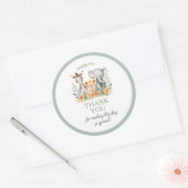 Sticker Rond Jungle Safari Baby shower animal bébé (Enveloppe)