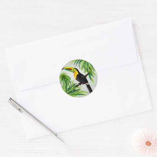 Sticker Rond Jungle Toucan (Enveloppe)