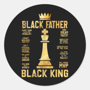 Sticker Rond Junte 19e Roi Noir Les Plus Puissants Échecs Afric