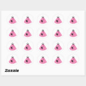 Sticker Rond Jupe de caniche rose (Feuille)