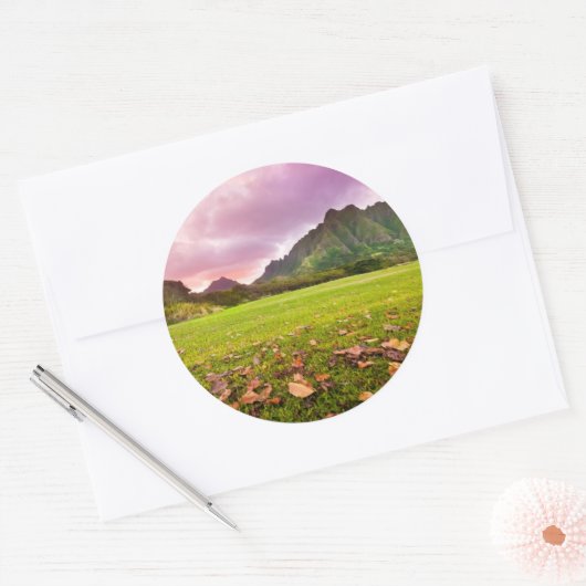 Sticker Rond Jurassic Sunset (Enveloppe)