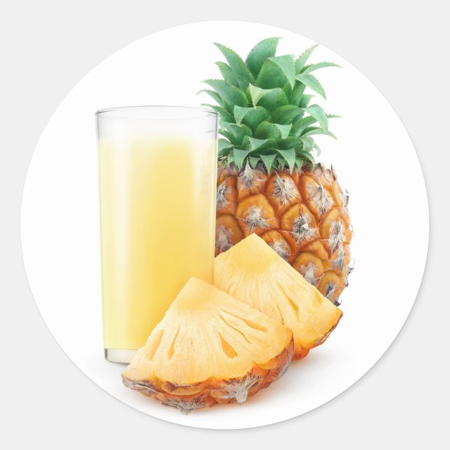 Sticker Rond Jus d'ananas (Devant)