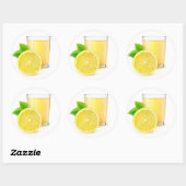 Sticker Rond Jus de citron (Feuille)