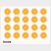 Sticker Rond Jus de citron frais orange (Feuille)