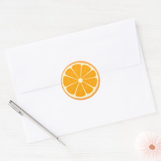 Sticker Rond Jus de citron frais orange (Enveloppe)