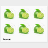 Sticker Rond Jus de citron vert naturel (Feuille)