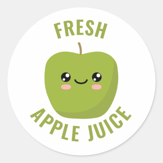 Sticker Rond Jus de pomme frais (Devant)