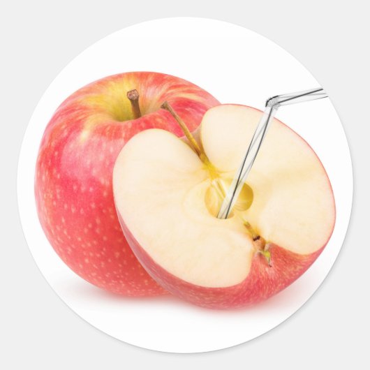 Sticker Rond Jus de pomme naturel (Devant)