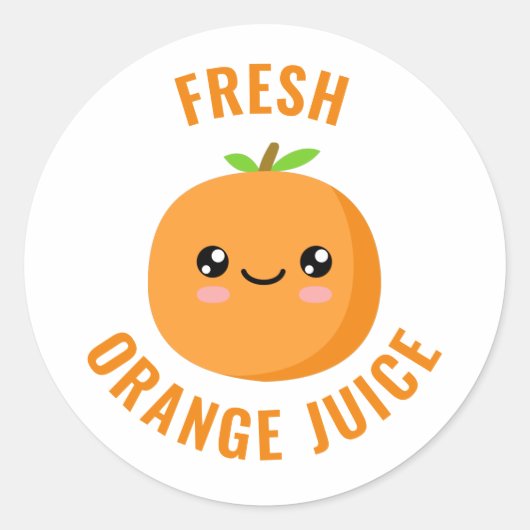 Sticker Rond Jus d'orange frais (Devant)