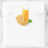 Sticker Rond Jus d'orange frais en verre (Sac)