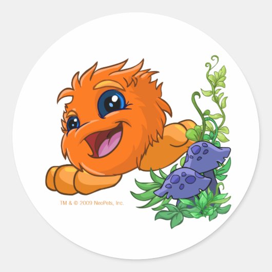 Sticker Rond Jus d'orange heureux en Neopia Central (Devant)