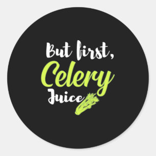 Sticker Rond Jus végétarien, mais premier céleri