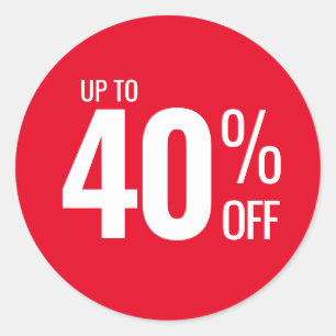 Sticker Rond Jusqu'à 40 % de réduction (Quarante) sur la vente